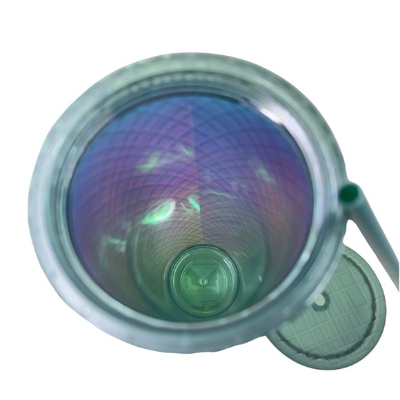 NWT Starbucks Peacock Jeweled Soft Touch Green Tumbler Cup Fall 2023 Venti 24 oz - Picture 7 of 8